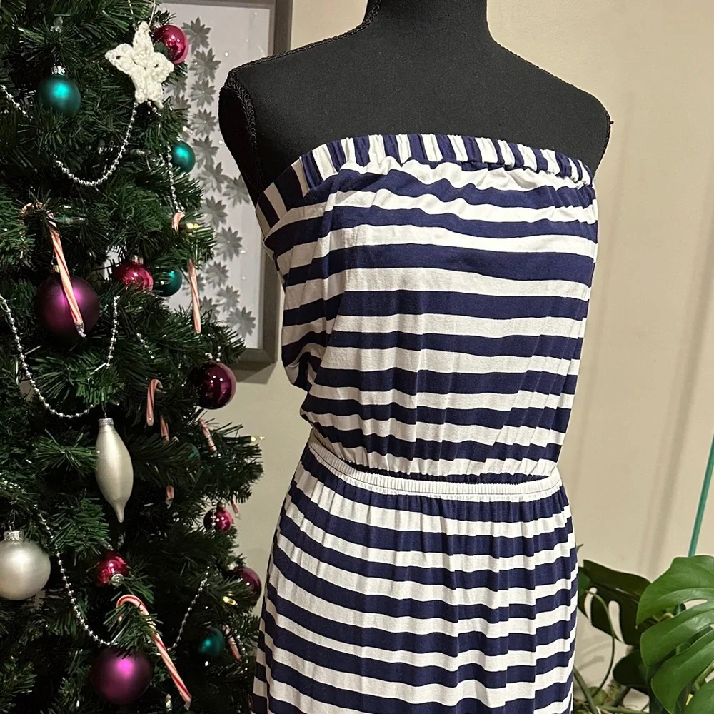 *LILLY PULITZER* Navy x White Striped Sleeveless Emmett Maxi Dress NWT Size S - Picture 5 of 14